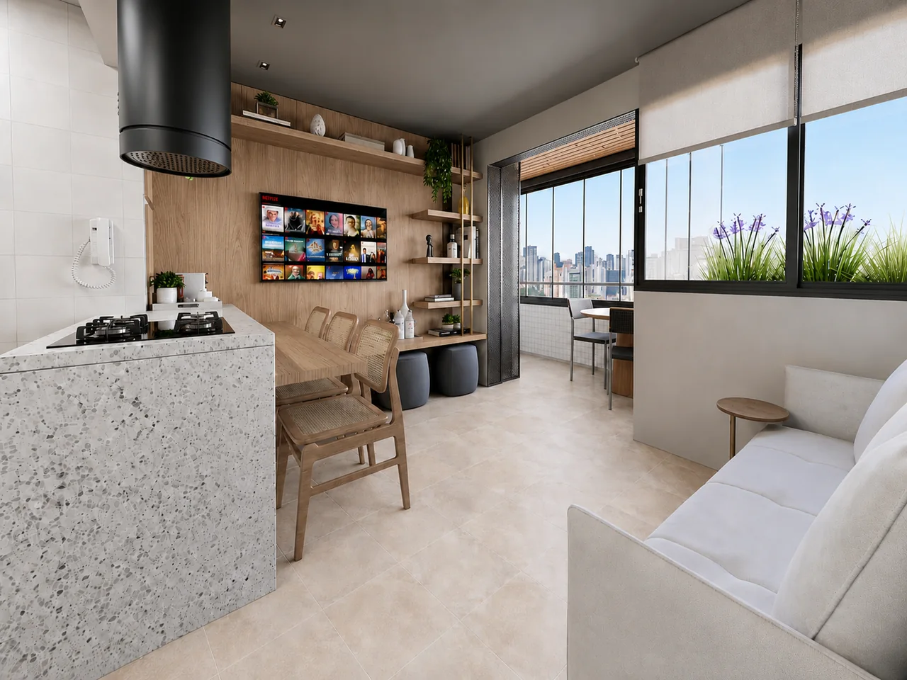 Projeto Ferrary — vista 2 dos ambientes e detalhes
