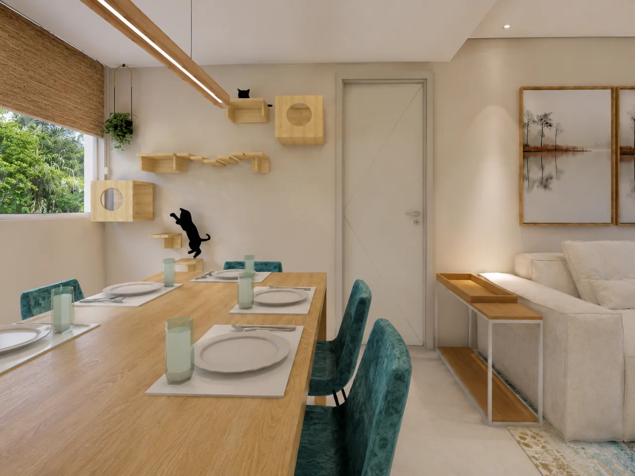 Projeto Refúgio — vista 2 dos ambientes e detalhes